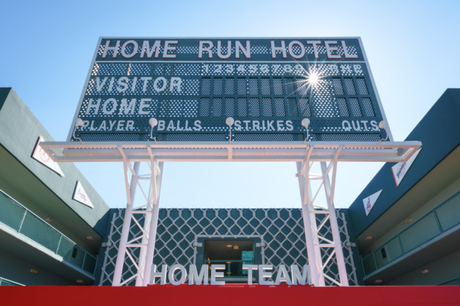 A large scoreboard at Disney's All-Star Sports Resort